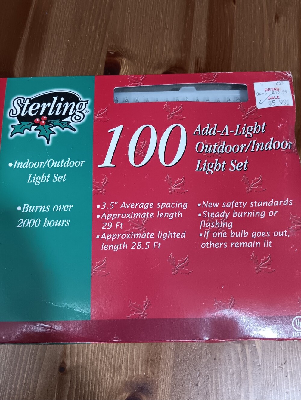 Sterling 100 Add-A-Light Indoor/Outdoor Light Set -Vintage New In Box